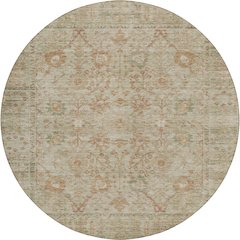Luxury Washable Indoor/Outdoor Solace Beige 8' x 8' Round Rug