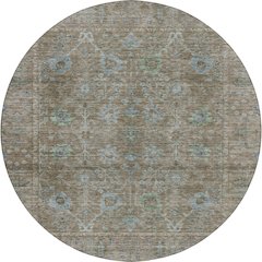 Luxury Washable Indoor/Outdoor Solace Brown 8' x 8' Round Rug