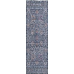 Luxury Washable Indoor/Outdoor Solace Denim 2'3" x 7'6" Runner Rug