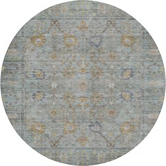 Luxury Washable Indoor/Outdoor Solace Teal 8' x 8' Round Rug