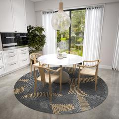Yuma Gray Transitional Abstract 8' x 8' Area Rug Gray AYU41