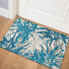 Bravado Blue Contemporary Color Splash 1'8" x 2'6" Accent Rug Blue ABV36