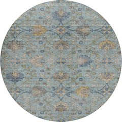 Indoor/Outdoor Silk Road Denim 8' x 8' Round Rug