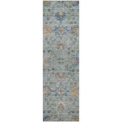 Indoor/Outdoor Silk Road Denim 2'3" x 7'6" Runner Rug