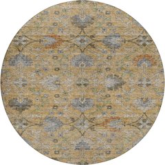 Indoor/Outdoor Silk Road Saffron 8' x 8' Round Rug