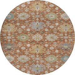 Indoor/Outdoor Silk Road Cayenne 8' x 8' Round Rug