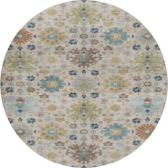 Indoor/Outdoor Silk Road Ivory 8' x 8' Round Rug