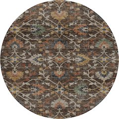 Indoor/Outdoor Silk Road Chocolate 8' x 8' Round Rug