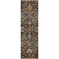 Indoor/Outdoor Silk Road Chocolate 2'3" x 7'6" Runner Rug