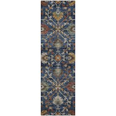 Indoor/Outdoor Silk Road Navy 2'3" x 7'6" Runner Rug