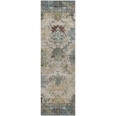 Indoor/Outdoor Silk Road Aqua 2'3" x 7'6" Runner Rug