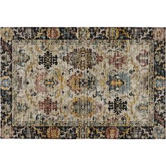Indoor/Outdoor Silk Road Black 1'8" x 2'6" Rug