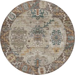 Indoor/Outdoor Silk Road Chocolate 8' x 8' Round Rug