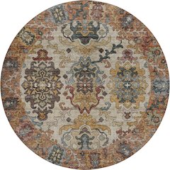 Indoor/Outdoor Silk Road Copper 8' x 8' Round Rug