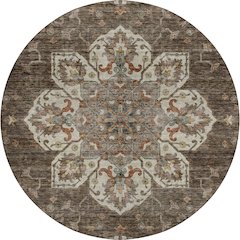 Indoor/Outdoor Silk Road Chocolate 8' x 8' Round Rug