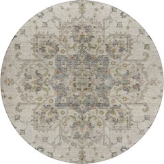 Indoor/Outdoor Silk Road Ivory 8' x 8' Round Rug
