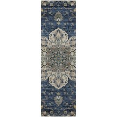 Indoor/Outdoor Silk Road Navy 2'3" x 7'6" Runner Rug