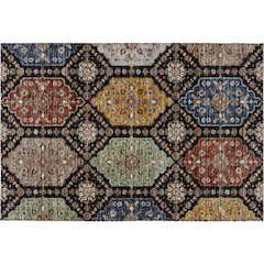 Indoor/Outdoor Silk Road Black 1'8" x 2'6" Rug
