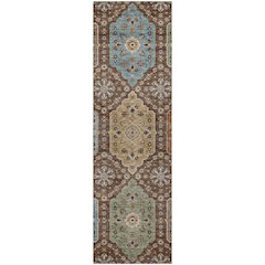 Indoor/Outdoor Silk Road Chocolate 2'3" x 7'6" Runner Rug