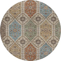 Indoor/Outdoor Silk Road Linen 8' x 8' Round Rug