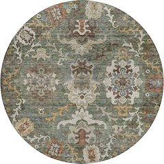 Indoor/Outdoor Silk Road Basil 8' x 8' Round Rug