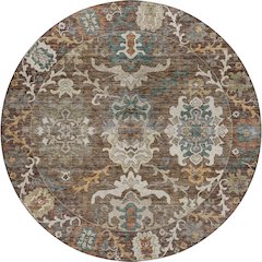Indoor/Outdoor Silk Road Chocolate 8' x 8' Round Rug