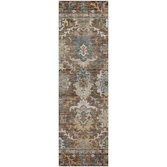 Indoor/Outdoor Silk Road Chocolate 2'3" x 7'6" Runner Rug