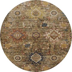 Indoor/Outdoor Silk Road Clove 8' x 8' Round Rug