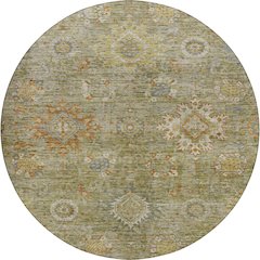 Indoor/Outdoor Silk Road Sage 8' x 8' Round Rug