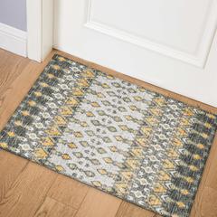Bravado Grey Transitional Ikat 1'8" x 2'6" Accent Rug Grey ABV31