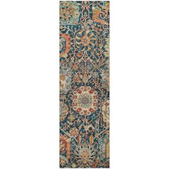 Luxury Washable Indoor/Outdoor Tabrook Navy 2'3" x 7'6" Runner Rug