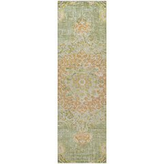 Luxury Washable Indoor/Outdoor Tabrook Aloe 2'3" x 7'6" Runner Rug