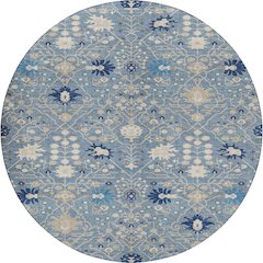Luxury Washable Indoor/Outdoor Tabrook Denim 8' x 8' Round Rug