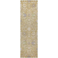 Luxury Washable Indoor/Outdoor Tabrook Gold 2'3" x 7'6" Runner Rug