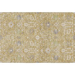 Luxury Washable Indoor/Outdoor Tabrook Gold 1'8" x 2'6" Rug