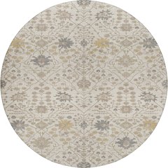 Luxury Washable Indoor/Outdoor Tabrook Ivory 8' x 8' Round Rug