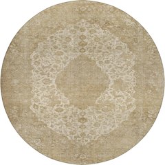 Luxury Washable Indoor/Outdoor Tabrook Beige 8' x 8' Round Rug