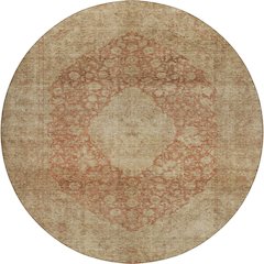 Luxury Washable Indoor/Outdoor Tabrook Paprika 8' x 8' Round Rug