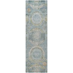 Luxury Washable Indoor/Outdoor Tabrook Blue 2'3" x 7'6" Runner Rug