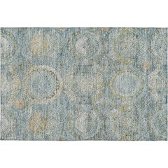Luxury Washable Indoor/Outdoor Tabrook Blue 1'8" x 2'6" Rug
