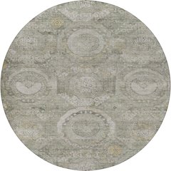 Luxury Washable Indoor/Outdoor Tabrook Pewter 8' x 8' Round Rug