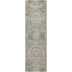Luxury Washable Indoor/Outdoor Tabrook Pewter 2'3" x 7'6" Runner Rug