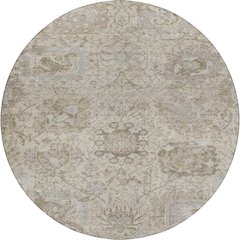 Luxury Washable Indoor/Outdoor Tabrook Ivory 8' x 8' Round Rug