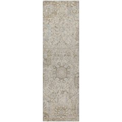 Luxury Washable Indoor/Outdoor Tabrook Ivory 2'3" x 7'6" Runner Rug