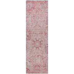Luxury Washable Indoor/Outdoor Tabrook Pink 2'3" x 7'6" Runner Rug