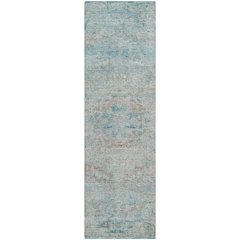 Luxury Washable Indoor/Outdoor Tabrook Sky 2'3" x 7'6" Runner Rug