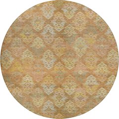 Luxury Washable Indoor/Outdoor Tabrook Copper 8' x 8' Round Rug