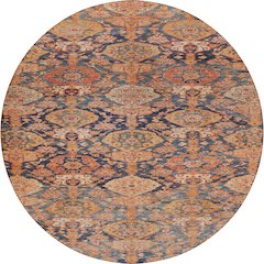 Luxury Washable Indoor/Outdoor Tabrook Terracotta 8' x 8' Round Rug