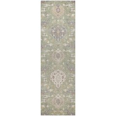 Luxury Washable Indoor/Outdoor Tabrook Aloe 2'3" x 7'6" Runner Rug