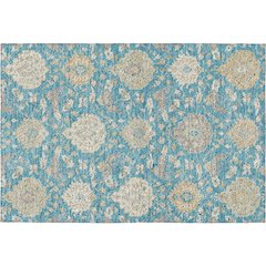 Luxury Washable Indoor/Outdoor Tabrook Blue 1'8" x 2'6" Rug